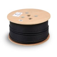 Кабель витая пара экранированная SFTP (SF/UTP), категория 5e, 4 пары (24 AWG), одножильный, для внешней прокладки (+75 C - -40 C), LSZH-UV (305 м)