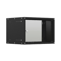 19'' Настенный телекоммуникационный шкаф NTSS LIME 9U 550×450×500 мм, стеклянная дверь, боковые стенки не съемные, разобранный, черный RAL 9005