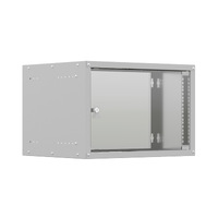 19'' Настенный телекоммуникационный шкаф NTSS LIME 18U 550×600×900 мм, стеклянная дверь, боковые стенки не съемные, разобранный, серый RAL 7035