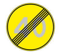Знак 3.25 Конец ограничения максимальной скорости (Временный)
