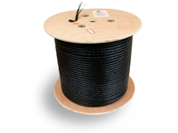 Кабель витая пара экранированная FTP (F/UTP), категория 5e, 4 пары 0,5мм (24 AWG), одножильный, экран - фольга, для внешней прокладки, с металлическим тросом, 305 м