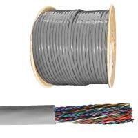 Кабель витая пара(UTP) категория 5, 25 пар 24AWG, PVC одножильный (solid) серый (305м)